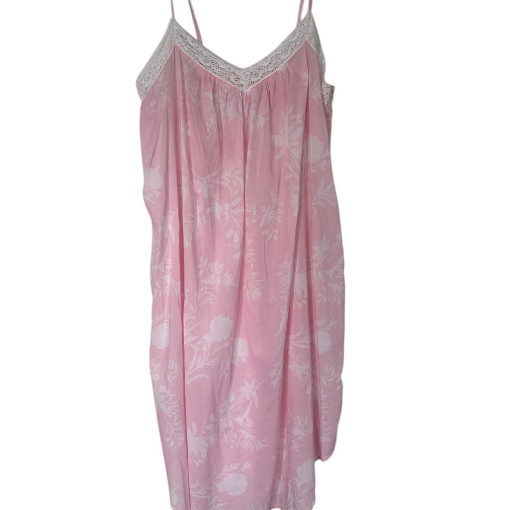 Joyspun lightweight nightgown and robe cotton lace romantic floral - Picture 3 of 9